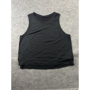 Lululemon Crop Tank Top Womens Small Train To Be Mesh Breathable Black Athletic